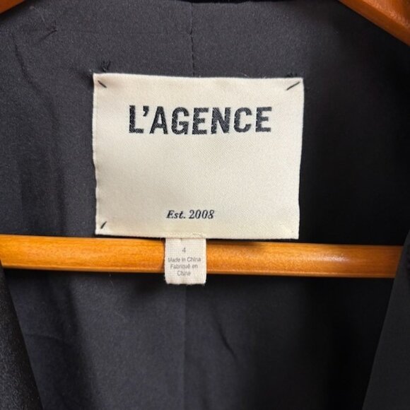 L'AGENCE Womens Black Velvet Blazer Size 4 Silk Blend Going Out Holiday *altered - Picture 4 of 16